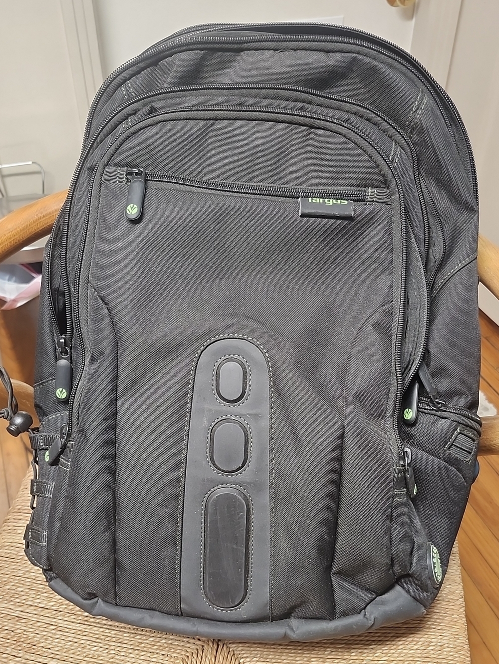 Targus Black Laptop Backpack with Lime Logo Accent